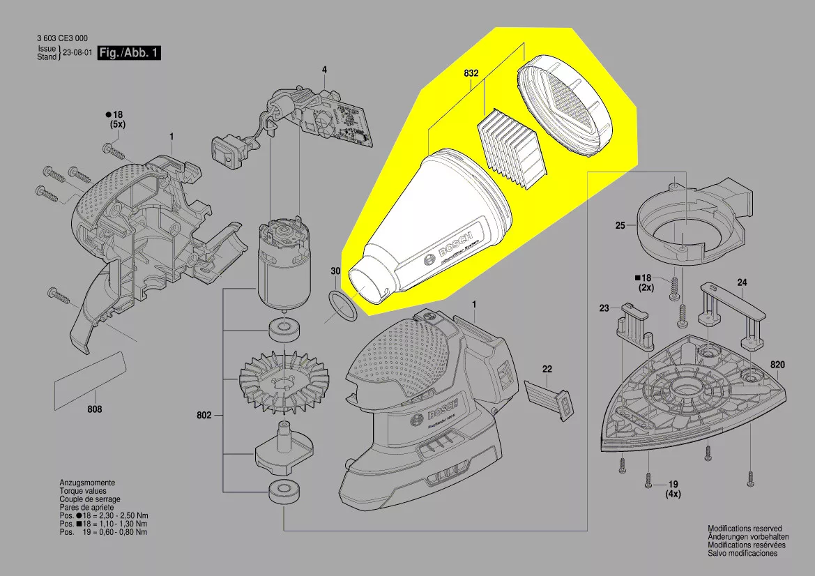 Collecteur à poussière réf. 1 605 411 03D Bosch